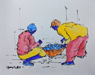 Original Figurative People Drawings by Tanmoy Mitra