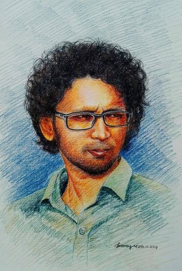 Print of Portrait Drawings by Tanmoy Mitra