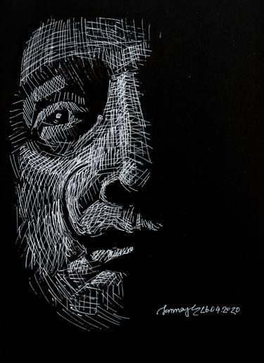 Print of Portraiture Portrait Drawings by Tanmoy Mitra