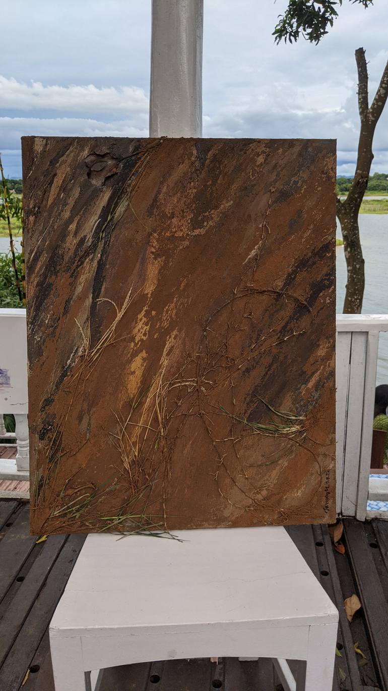 Original Abstract Landscape Mixed Media by Tanmoy Mitra