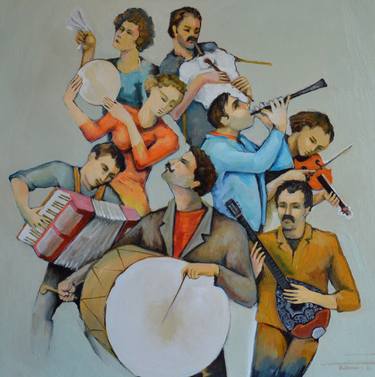 Original People Painting by ANGELIS KYROYDIS
