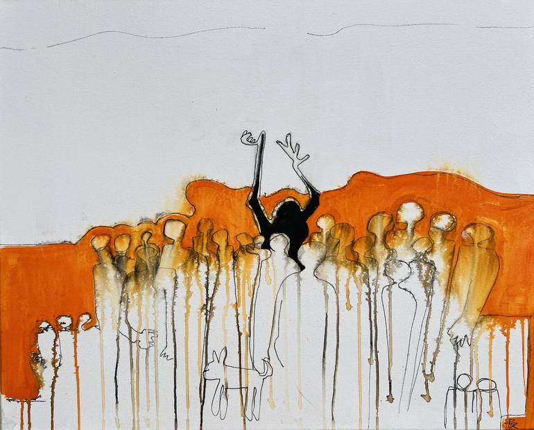 Print of Abstract Expressionism People Paintings by Pj Riley