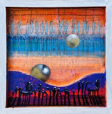 Original Abstract Expressionism People Painting by Pj Riley
