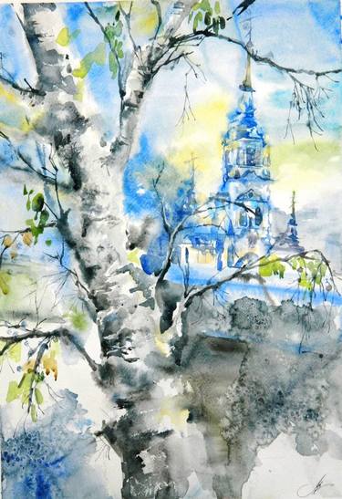 Original Impressionism Tree Paintings by Mariya Volynskih