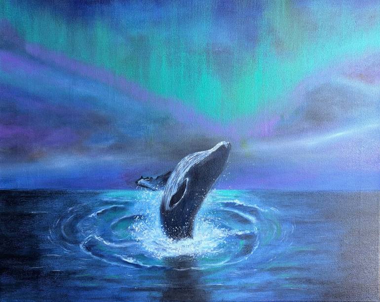 Original Ocean Painting by Vineetha Vivekanandan | Art Deco Art on Canvas | Between sea and sky