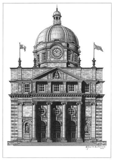 Print of Fine Art Architecture Drawings by Jose Bustamante