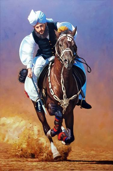 Original Expressionism Horse Paintings by munawar HUSSAIN