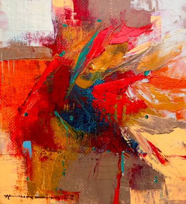 Original Abstract Expressionism Abstract Painting by Munawar Hussain