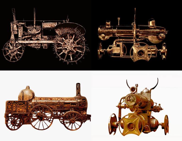 Original Conceptual Automobile Collage by Sirius PS
