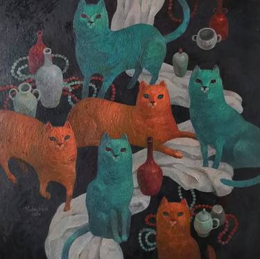 Original Figurative Animal Paintings by Julia Yulduskhon Repikhova