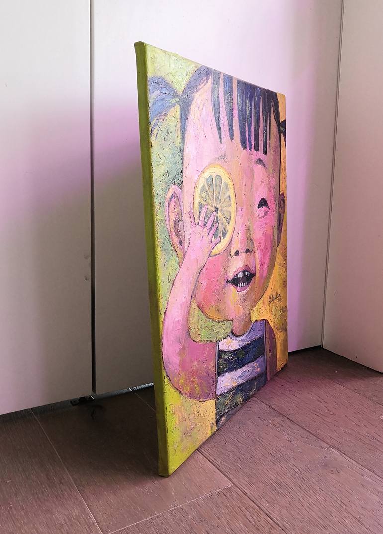 Original Figurative Children Painting by Julia Yulduskhon  Repikhova