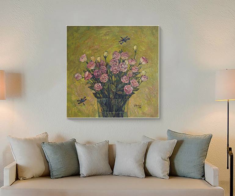 Original Figurative Floral Painting by Julia Yulduskhon  Repikhova