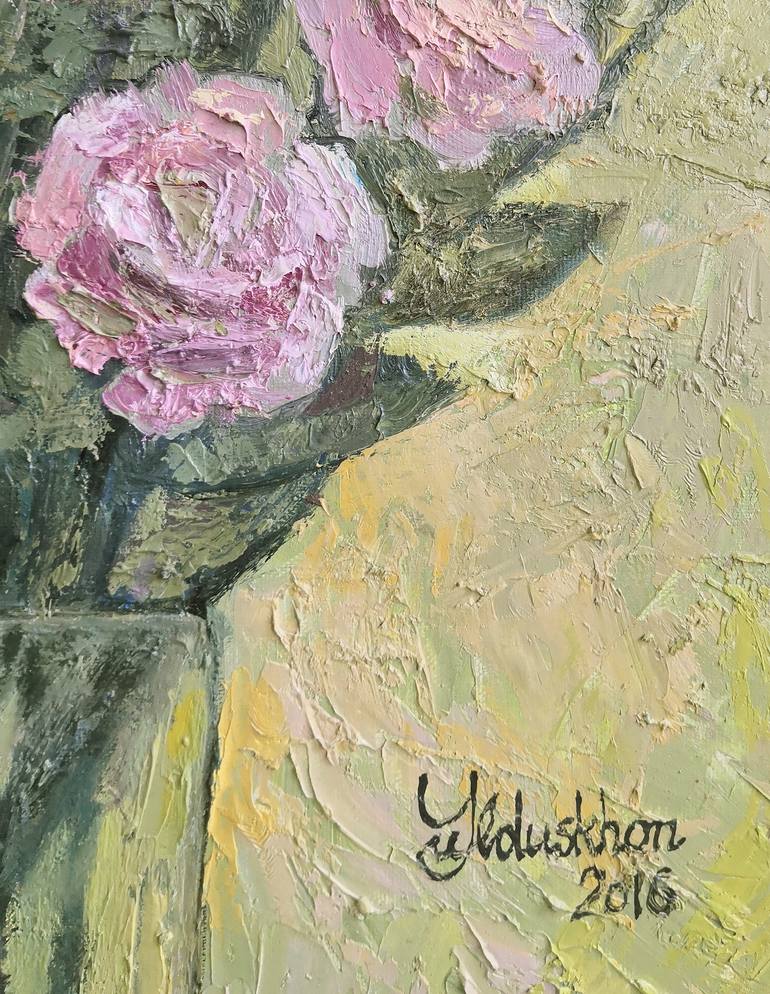 Original Figurative Floral Painting by Julia Yulduskhon  Repikhova