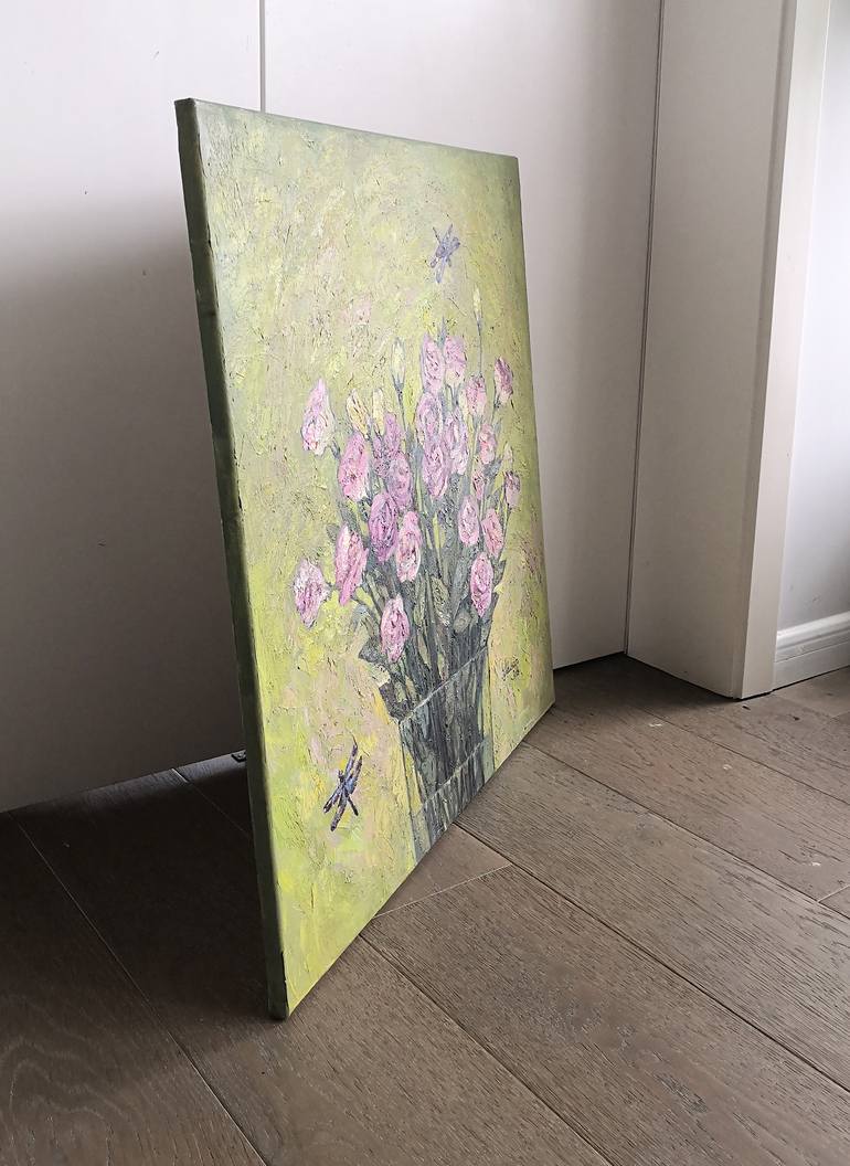 Original Figurative Floral Painting by Julia Yulduskhon  Repikhova