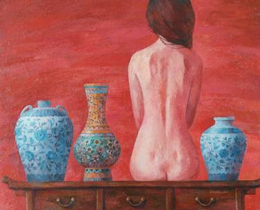 Print of Figurative Nude Paintings by Julia Yulduskhon Repikhova