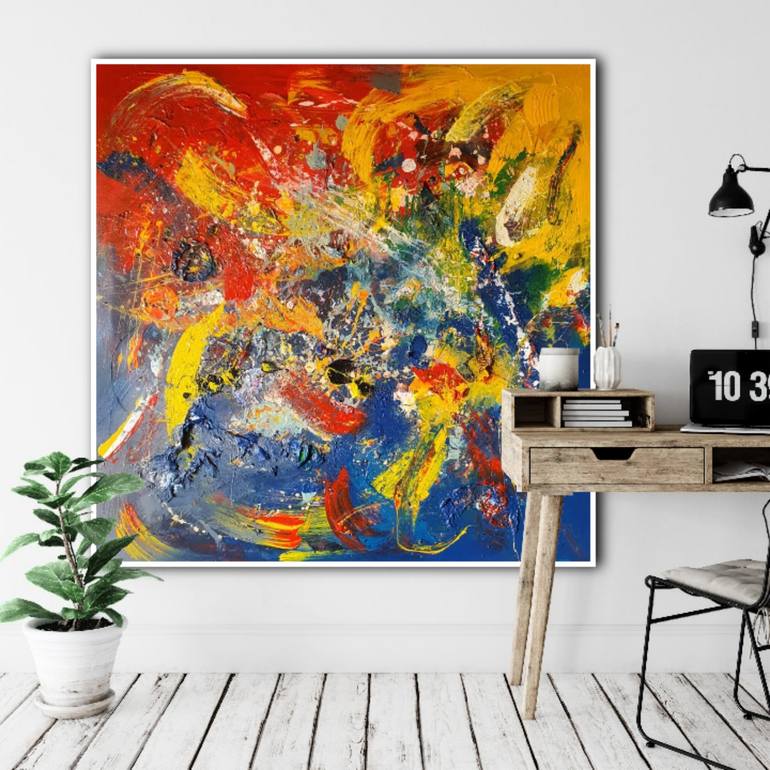 Original Abstract Expressionism Abstract Painting by Ema Kato