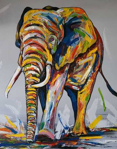 Giant elephant - wall art decor thumb