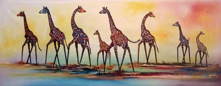 The beautiful family Painting by Ema Kato | Saatchi Art