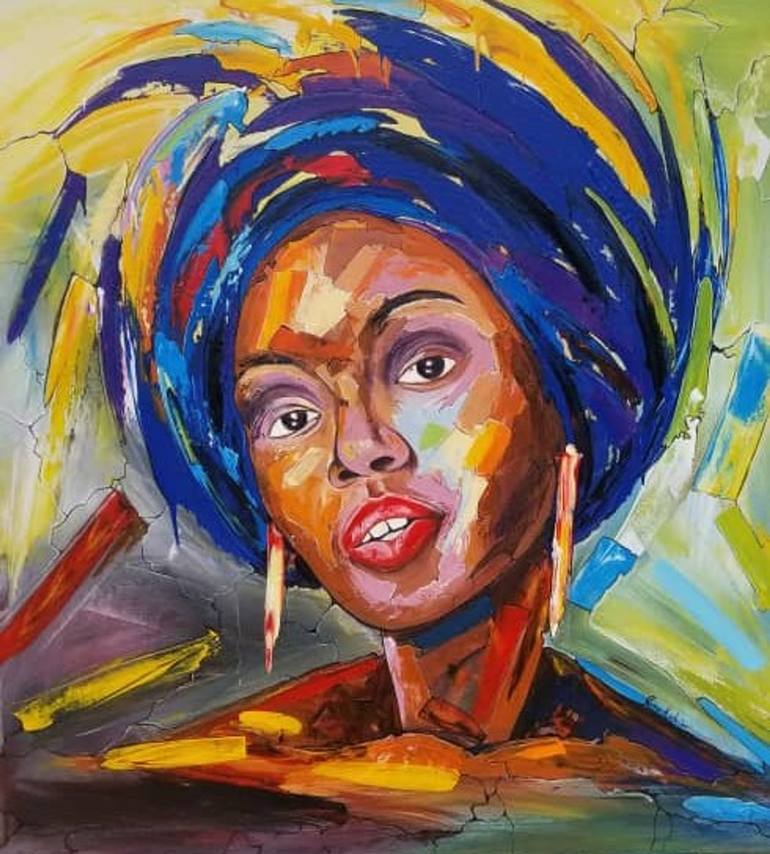 Portrait of an African woman Painting by Ema Kato | Saatchi Art