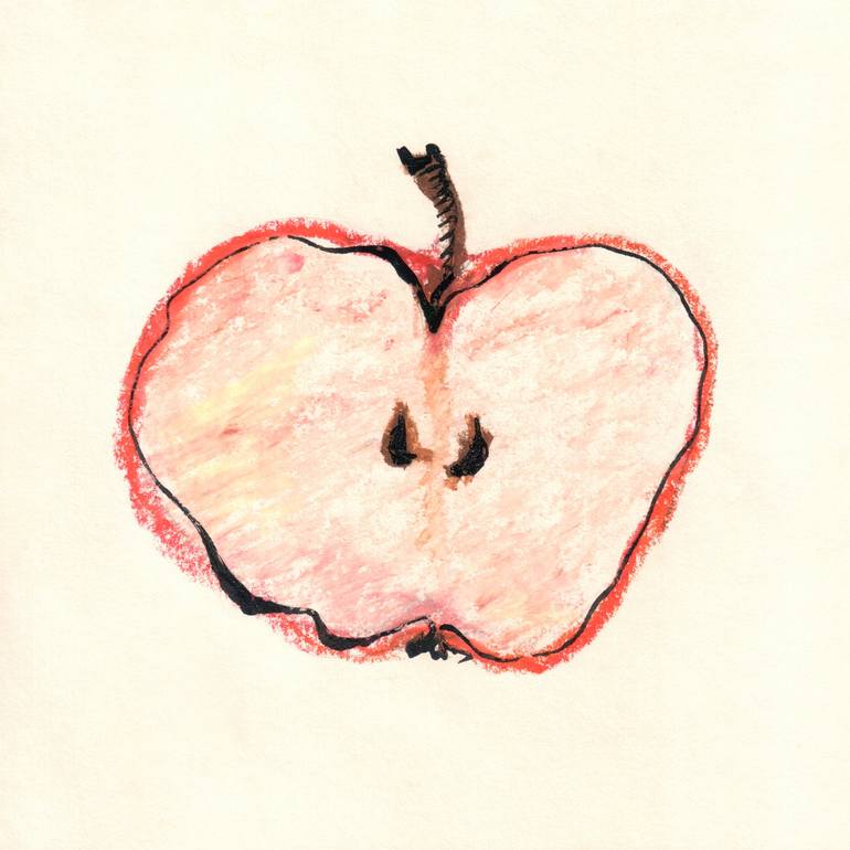 Half an apple Drawing by Lyubov Fonareva | Saatchi Art