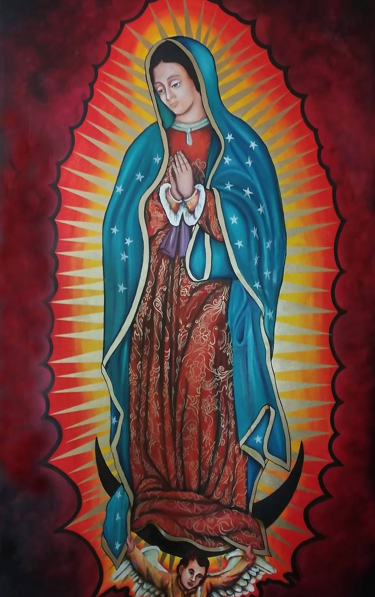 Virgen de Guadalupe Painting by Bernardo Alvarez