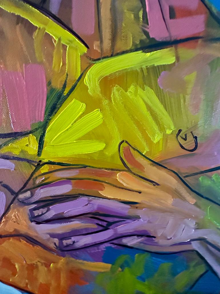Original Abstract Expressionism Men Painting by Emmanouil Nanouris