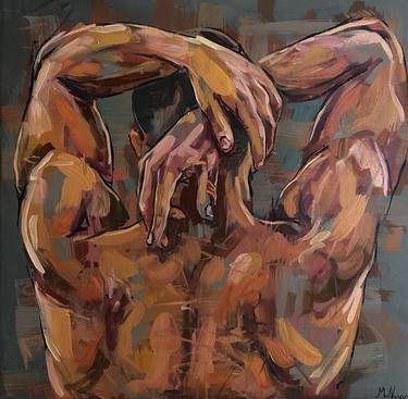 Nude male back, man naked artwork thumb
