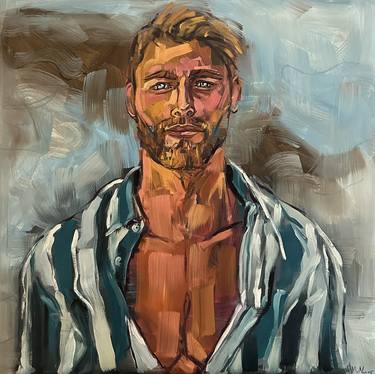 Original Figurative Men Paintings by EMMANOUIL NANOURIS