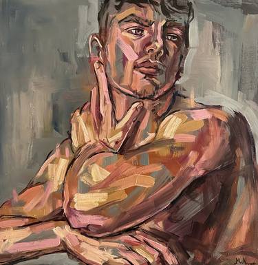 Male nude gay artwork, naked man painting thumb