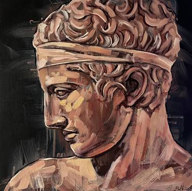 Original Figurative Classical mythology Paintings by EMMANOUIL NANOURIS