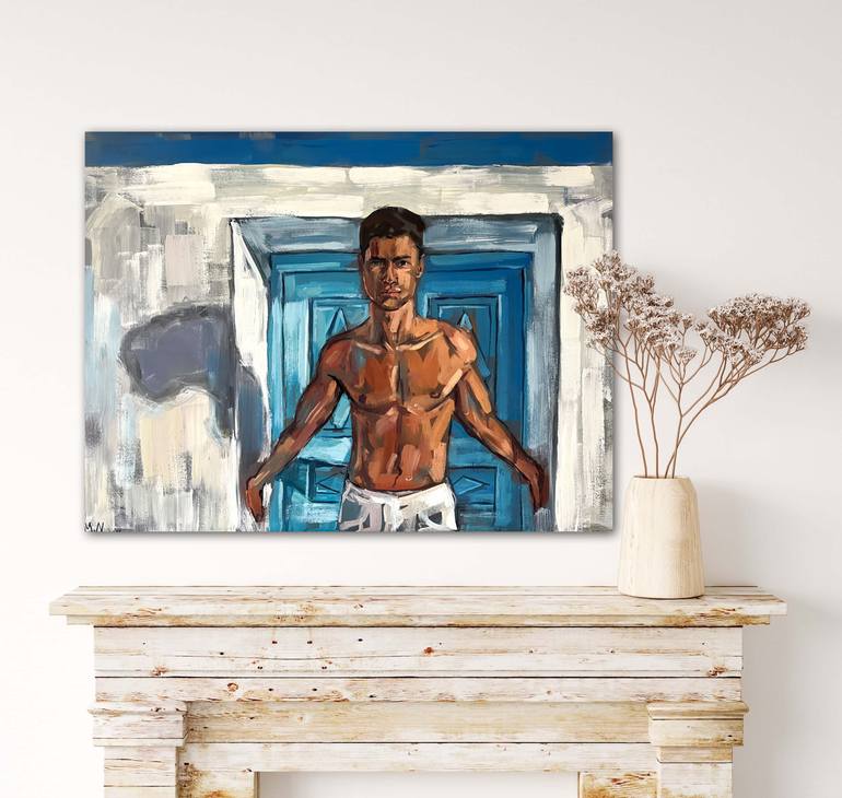 Original Figurative Men Painting by Emmanouil Nanouris
