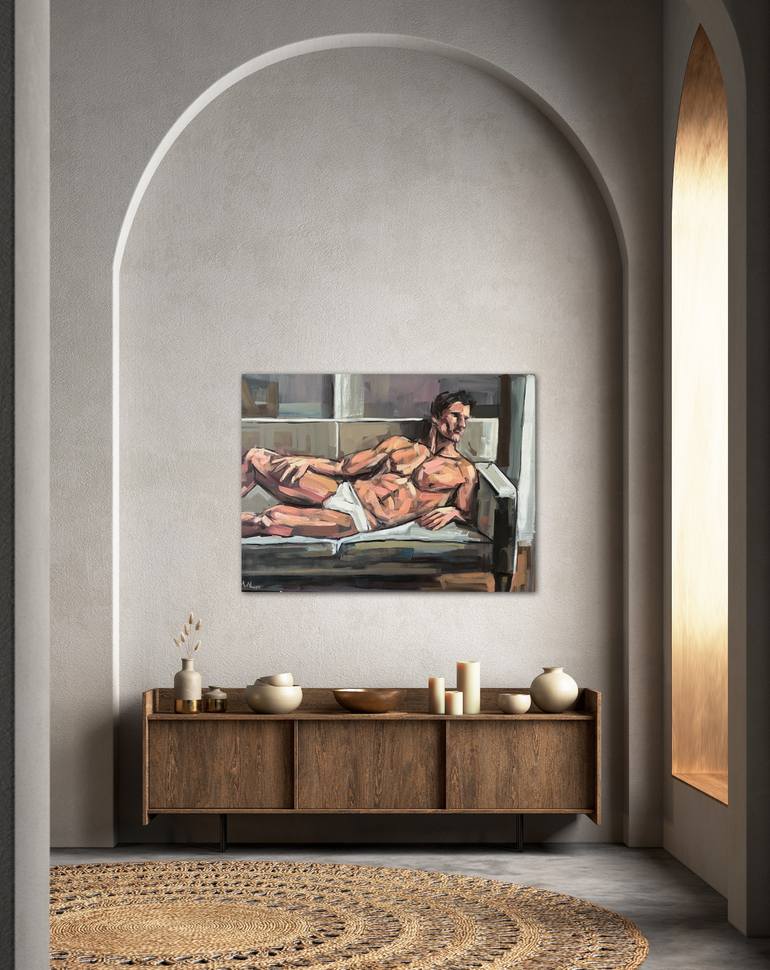 Original Figurative Men Painting by Emmanouil Nanouris