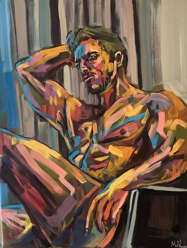 Male nude, naked man, gay oil painting thumb