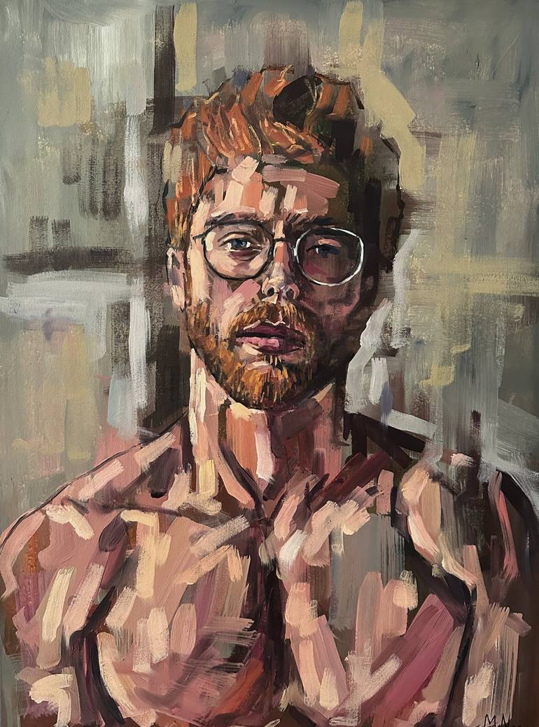 Ginger male nude Painting by EMMANOUIL NANOURIS | Saatchi Art