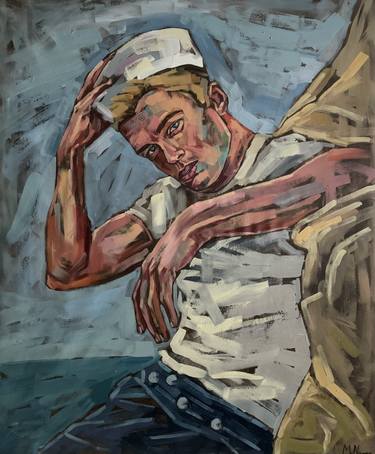 Sailor man painting thumb