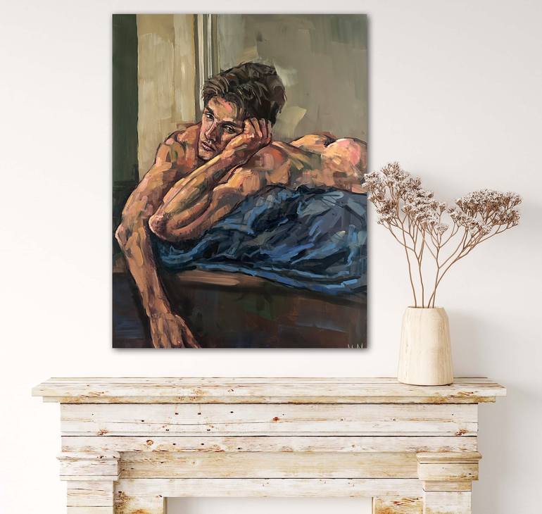 Original Nude Painting by EMMANOUIL NANOURIS