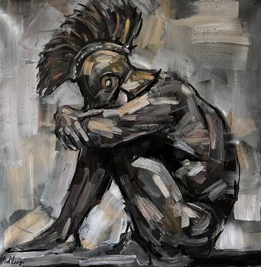 Original Figurative Men Paintings by EMMANOUIL NANOURIS