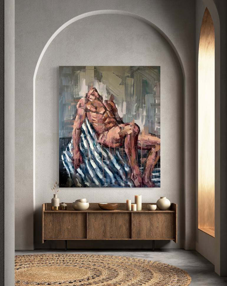 Original Figurative Nude Painting by Emmanouil Nanouris