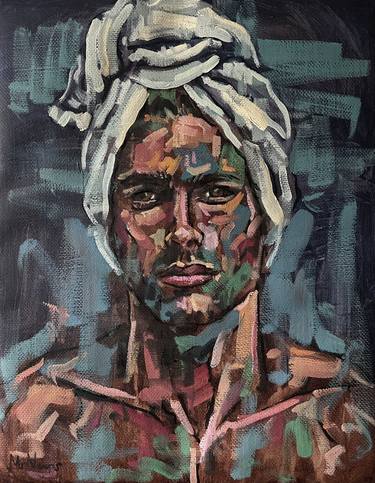 Original Figurative Men Painting by EMMANOUIL NANOURIS