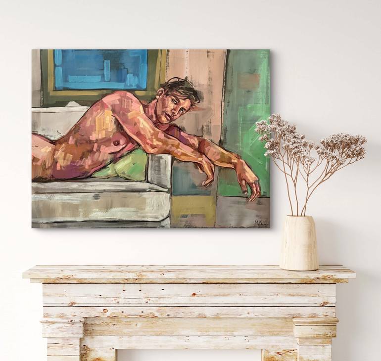 Original Figurative Nude Painting by Emmanouil Nanouris