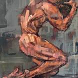 Male nude pose oil painting by EMMANOUIL NANOURIS