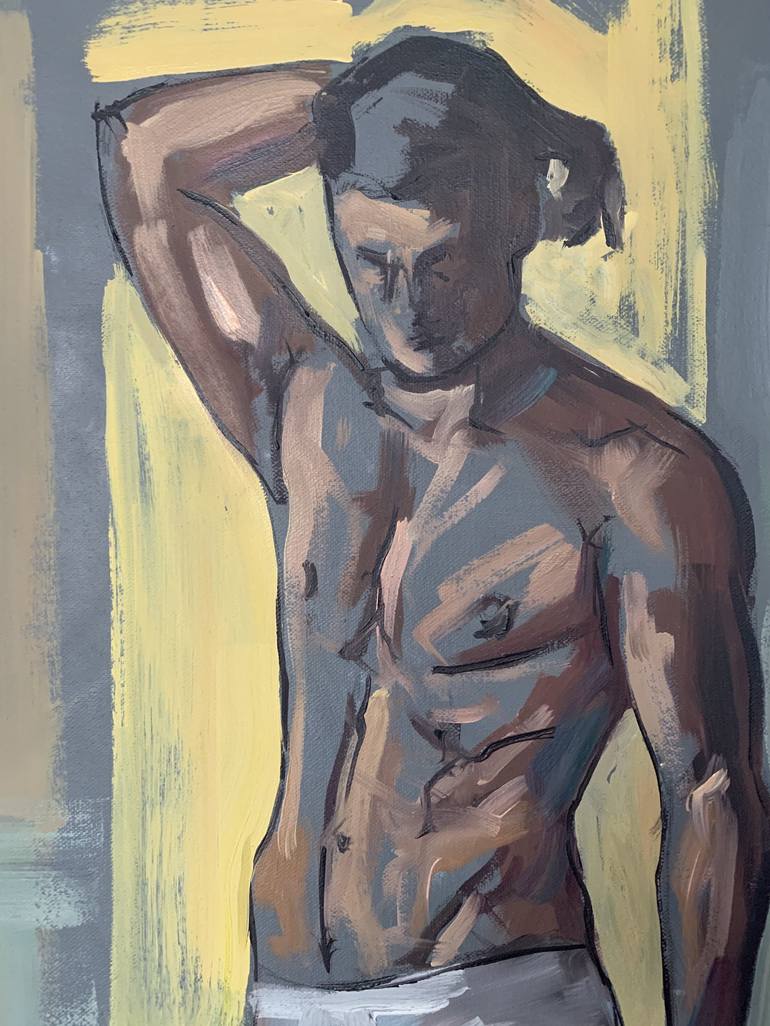 Original Nude Painting by EMMANOUIL NANOURIS