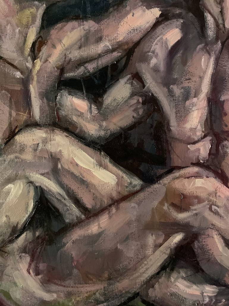 Original Expressionism Nude Painting by EMMANOUIL NANOURIS
