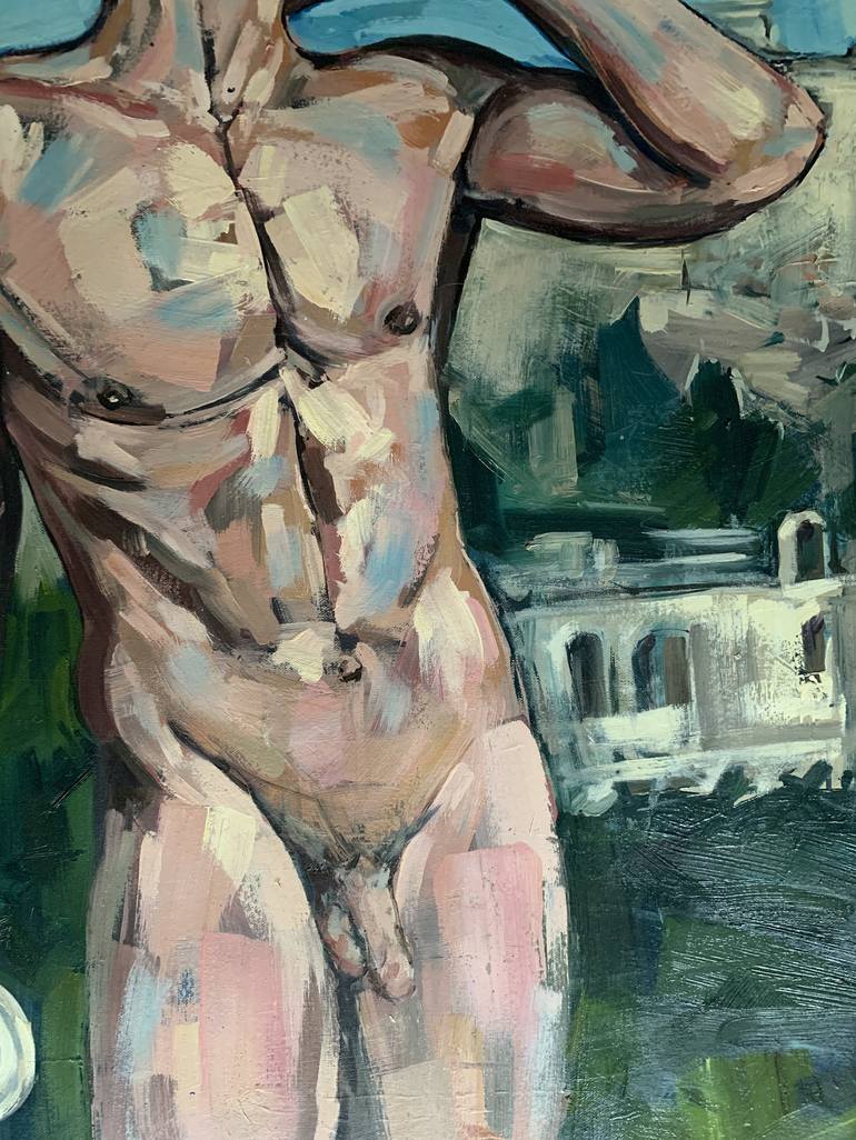 Original Nude Painting by EMMANOUIL NANOURIS