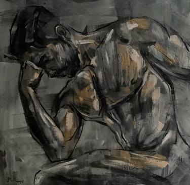 Original Figurative Men Paintings by EMMANOUIL NANOURIS