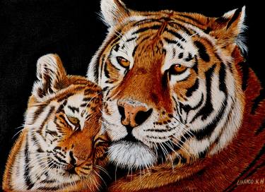 Original Realism Animal Paintings by Likando Kalaluka