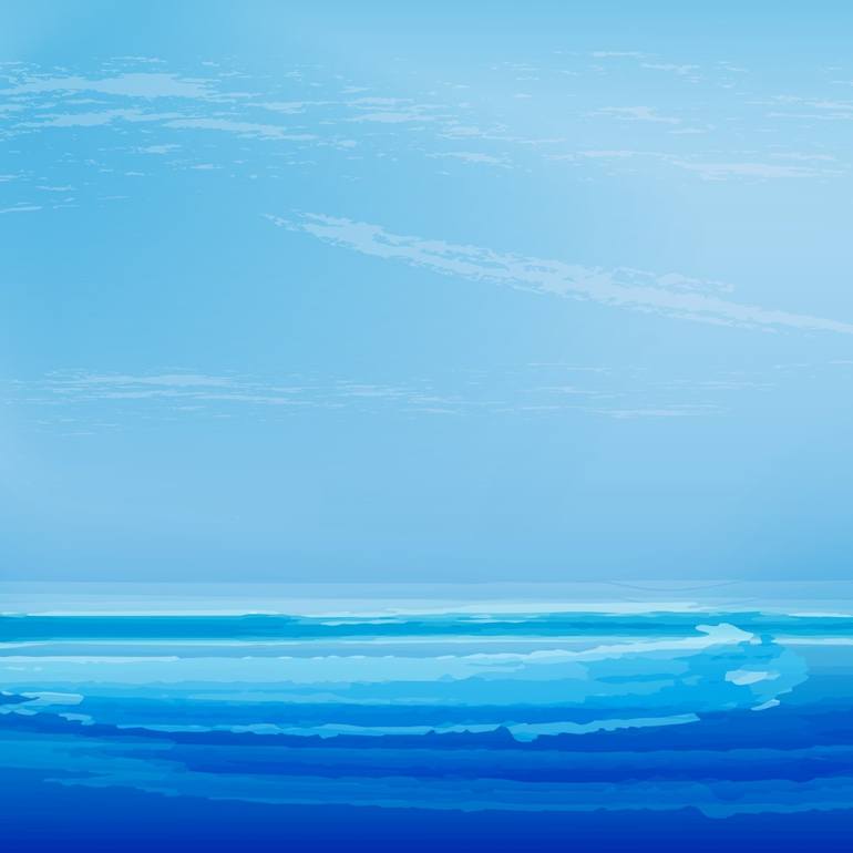 Print of Abstract Seascape Digital by Violetta Myroshnichenko