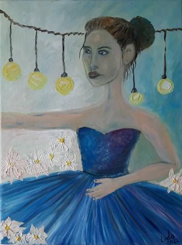 A girl in a blue dress thumb