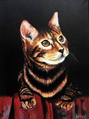 Original Cats Paintings by fadel ayoub