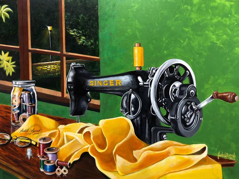メリー singer sewing machine Painting by Fadel Ayoub | Saatchi Art Belgium